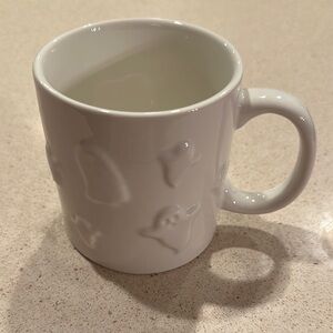 White Embossed Ghost Halloween Mug
